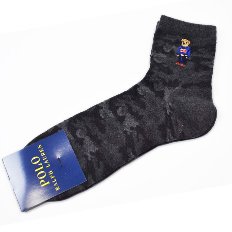 4×ラルフローレン パープルレーベル カシミヤ ヘリンボーンソックス ワンサイズ POLO RALPH LAUREN カシミヤ混 リブ ビジネスソックス クルー丈 メンズ