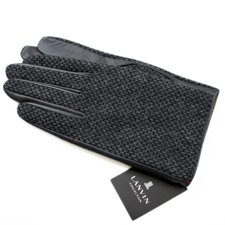 ランバン ラムレザーグローブ 手袋 カシミヤ 24センチ ランバン