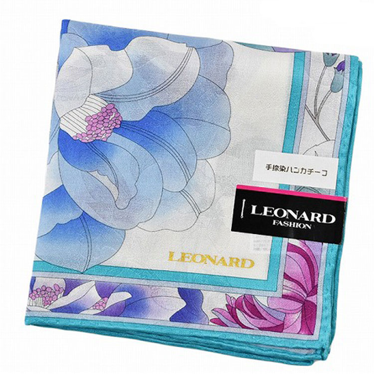 未使用 LEONARD レオナール 2枚セット シルク ハンカチセット 新品未使用】LEONARD レオナール ハンカチ2枚セット(花柄