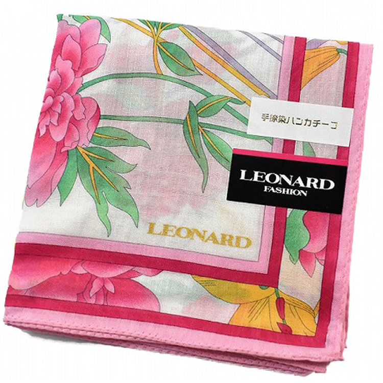 ★LEONARD★レオナール美カラー/品よくフェミニン/コットン 楽天市場】レオナール ハンカチ 綿 レディース 1枚 ブランド