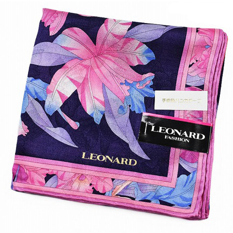 楽天市場】レオナール 大判 ハンカチ シルク 混 レディース 1枚