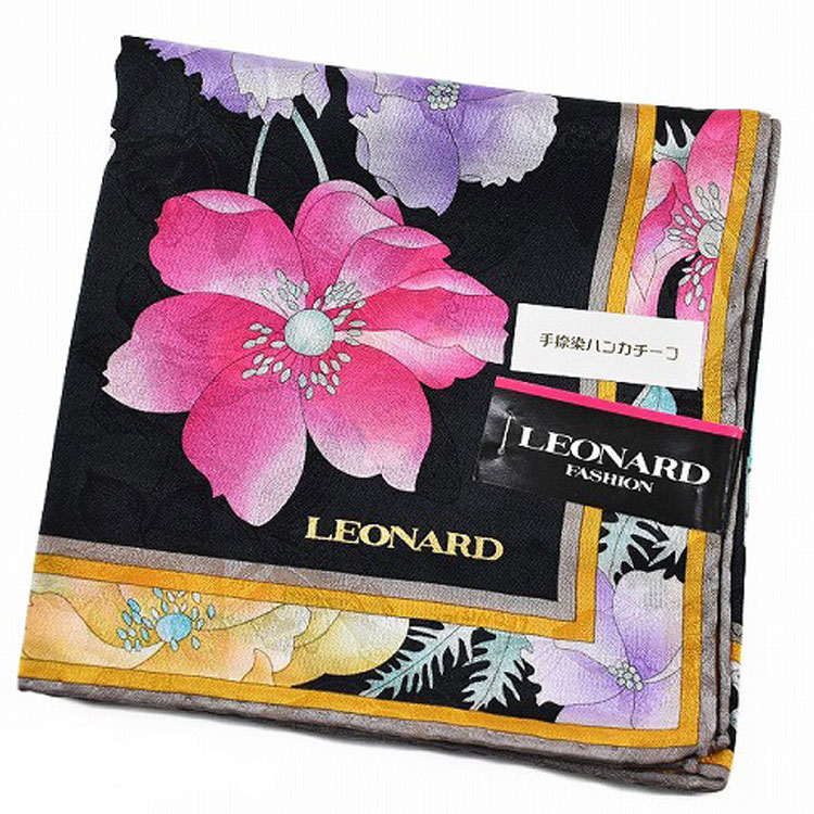 楽天市場】レオナール 大判 ハンカチ シルク 混 レディース 1枚