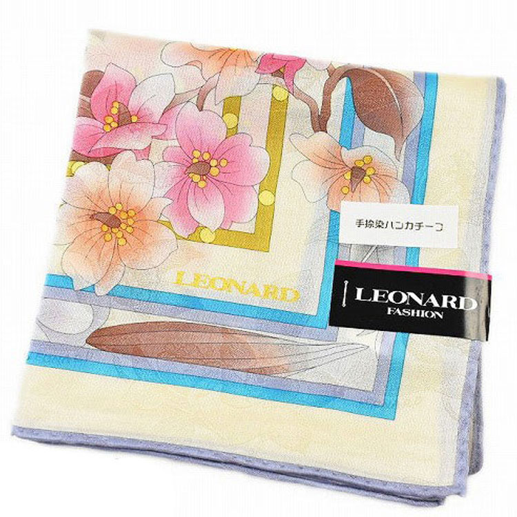 楽天市場】レオナール 大判 ハンカチ シルク 混 レディース 1枚