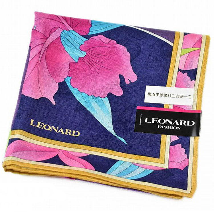 楽天市場】レオナール 大判 ハンカチ シルク 混 レディース 1枚
