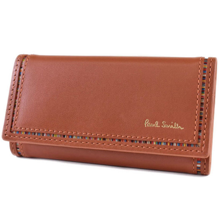 【未使用品】ポールスミス マルチストライプ ジップキーケース 4連 ワイン Paul Smith 未使用 ポールスミス キーケース 4連 ストライプ