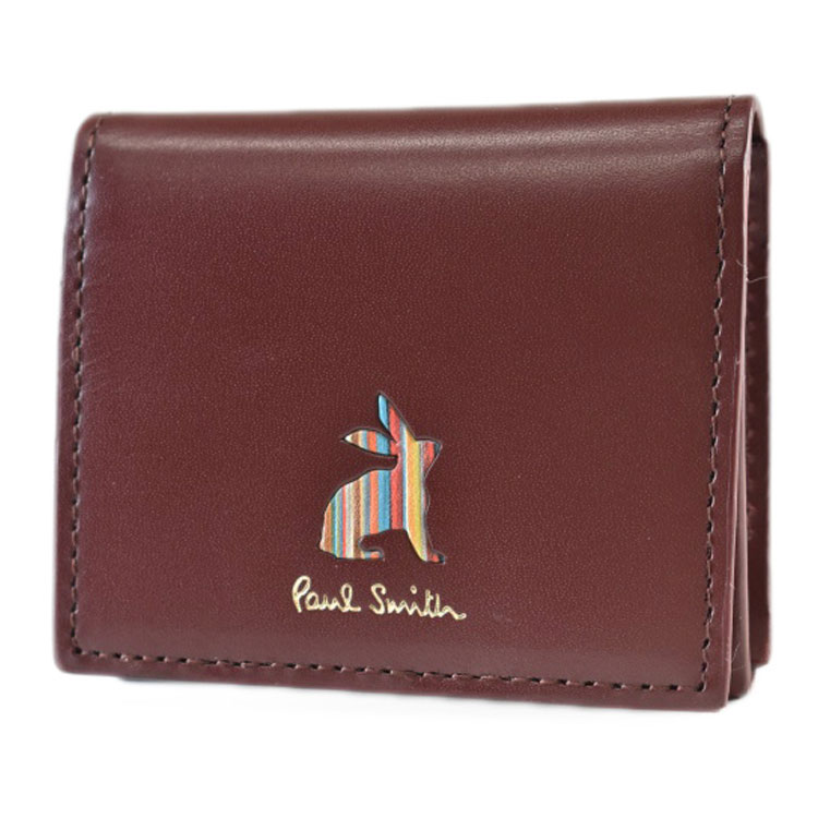 ポールスミス　コインケース　ブラウン Paul Smith OUTLET｜【公式】ストライプステッチタブ コイン