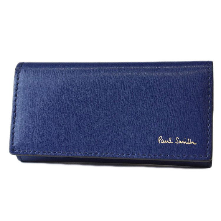 ポールスミス キーケース 4連 メンズ ブランド Paul Smith シティエンボス 専用箱付 青 ブルー おしゃれ 20代 30代 40代 50代 男性 紳士 本革 PSC302 訳あり 9,504円