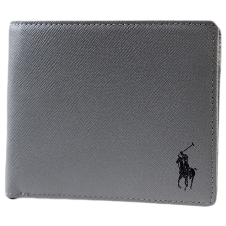 ポロ ラルフローレン 二つ折り 財布 メンズ ブランド POLO Ralph Lauren サフィアーノレザー 専用箱付 グレー 黒 ブラック ポニー ロゴ 20代 30代 40代 50代 60代 プレゼント ギフト おしゃれ 男性 紳士 本革 日本製 P-PS211