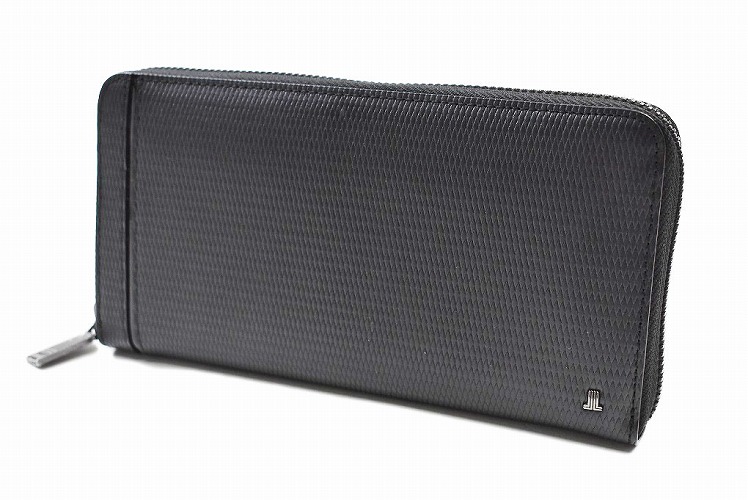 ランバン コレクション 財布 長財布 ラウンドファスナー メンズ ブランド LANVIN COLLECTION レザーコンビネーション 箱無 黒 ブラック 男性 紳士 本革