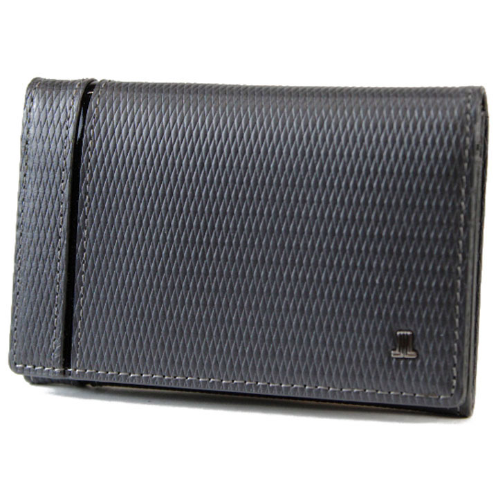ランバン コレクション カードケース 名刺入れ メンズ ブランド LANVIN COLLECTION レザーコンビネーション フラップ 箱無 ダーク グレー 20代 30代 40代 50代 60代 男性 紳士 本革 プレゼント ギフト 新品