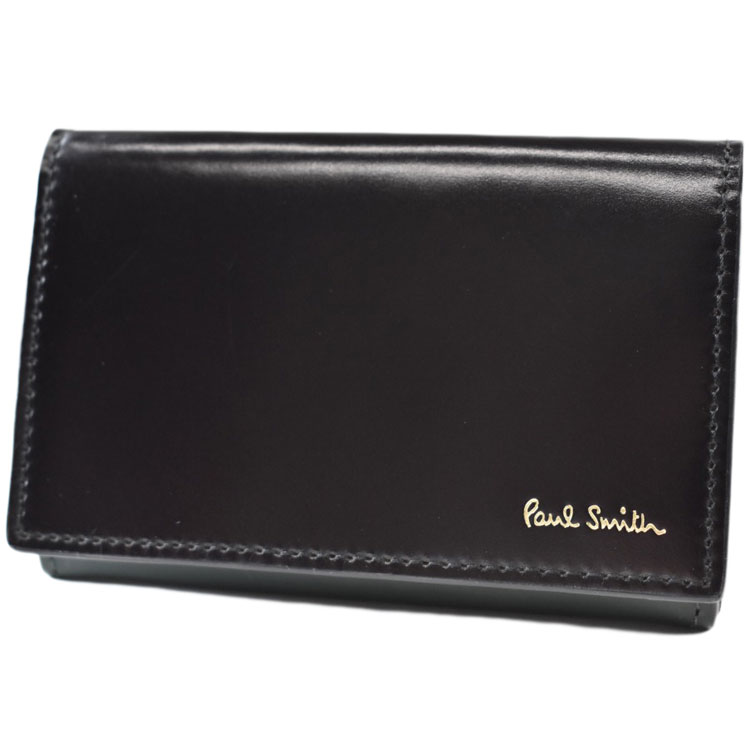 【美品】Paul Smith コードバン　名刺入れ　ブラック　総革仕上げ　最上位 Paul Smith - ポールスミス コードバン 名刺入れ ビジネス小物