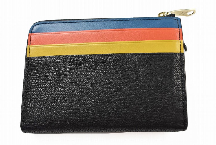 ポールスミス 二つ折り 財布 コンパクト カードケース メンズ ブランド Paul Smith カラースロット L字ファスナー 専用箱付 黒 ブラック 男性 紳士 本革 Bps055 あす楽 Rvcconst Com