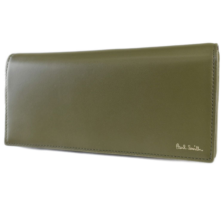 ☆お買い得☆新品☆箱付 ポールスミス 人気フラワーデザイン 長財布 濃茶☆ ポールスミス 花柄 ラウンド ファスナー レザー 長財布