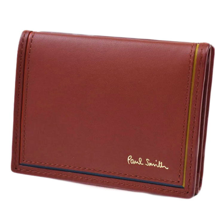 箱付きPaul Smith ポールスミス コイン カード ケース 財布 茶 Paul Smith ポールスミス ミニ財布 二つ折り 財布 コインケース