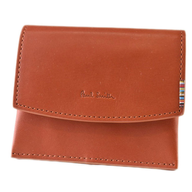 ポールスミス ミニ財布 財布 コインケース メンズ ブランド Paul Smith シグネチャーストライプタブ 専用箱付 レンガ オレンジ 20代 30代 40代 50代 60代 おしゃれ 男性 紳士 コンパクト財布 本革 BPS533 訳あり｜Selectshop season