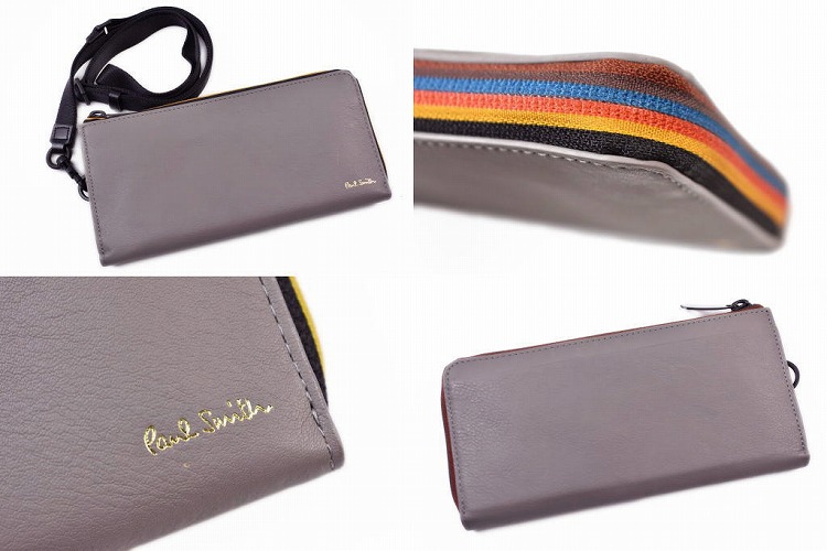 ポールスミス ストラップ付 長財布 財布 メンズ ブランド Paul Smith ストライプジップ L字ファスナー 箱無 ライト グレー グレージュ 男性 紳士 本革 Bps046 訳あり あす楽 Butlerchimneys Com