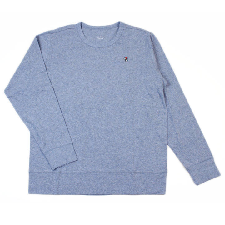 ポールスミス 長袖 Tシャツ カットソー メンズ ブランド Paul Smith ラウンジウェア LOUNGEWEAR ルームウエア クルーネック クリスタルラビット刺繍 薄手 トップス M L LL 青 サックス ブルー 男性 紳士 20代 30代 40代 50代 プレゼント ギフト 父の日 おしゃれ 新品