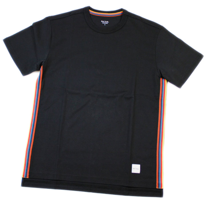 ポールスミス 半袖 Tシャツ カットソー メンズ ブランド Paul Smith ラウンジウエア LOUNGEWEAR ルームウエア クルーネック アーティストストライプ 綿 コットン トップス M L LL 黒 ブラック 20代 30代 40代 50代 プレゼント ギフト おしゃれ 男性 紳士 父の日