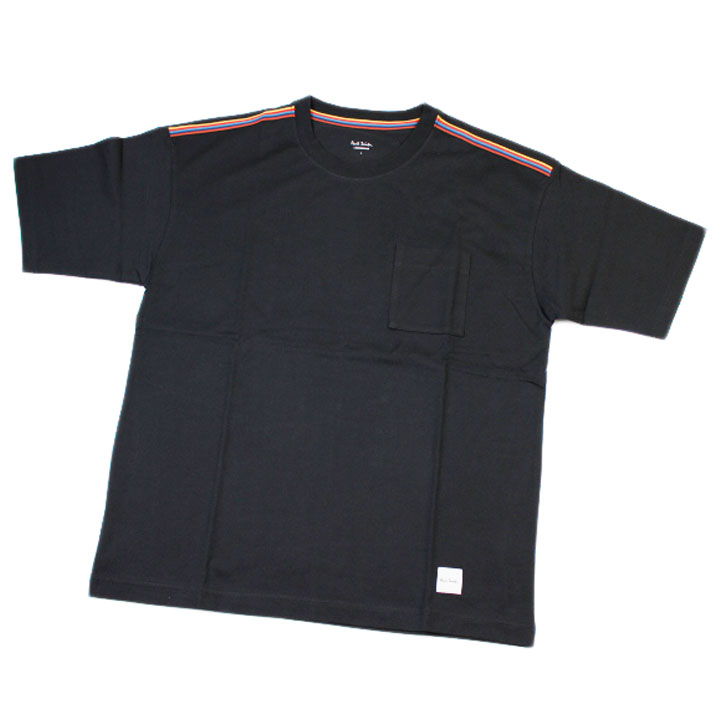 ポールスミス 半袖 Tシャツ カットソー メンズ ブランド Paul Smith ラウンジウエア LOUNGEWEAR ルームウエア クルーネック アーティストストライプ 綿 コットン トップス M L LL 黒 ブラック 20代 30代 40代 50代 プレゼント ギフト おしゃれ 男性 紳士 父の日