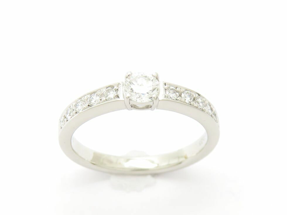 Pt900 ダイヤモンド0.23/0.18ct リング #10【池袋店】【中古】