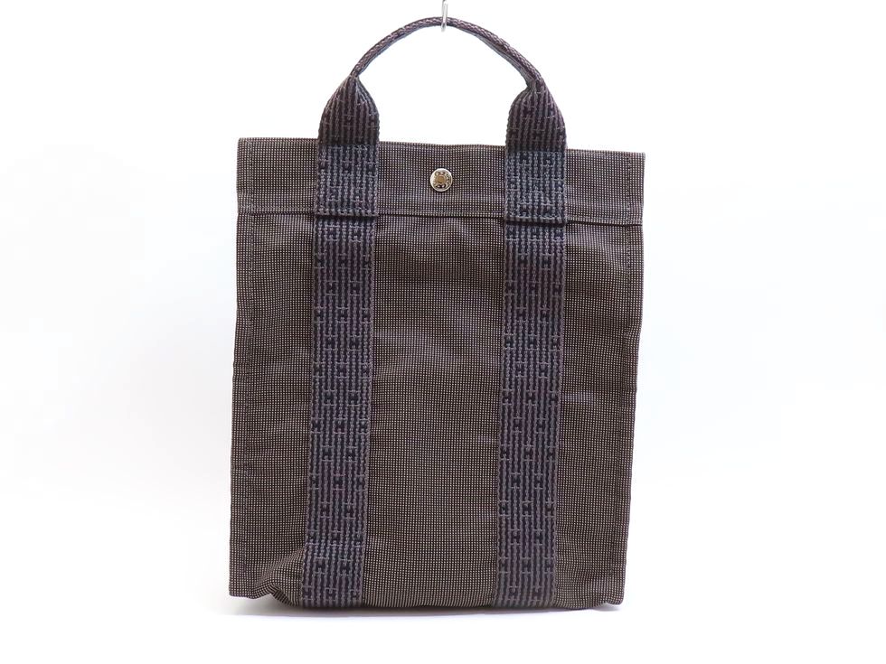 エルメス キャンバス グレー系 エールライン カバPM 2WAYバッグ ※キー・カデナ欠品【池袋店】【中古】