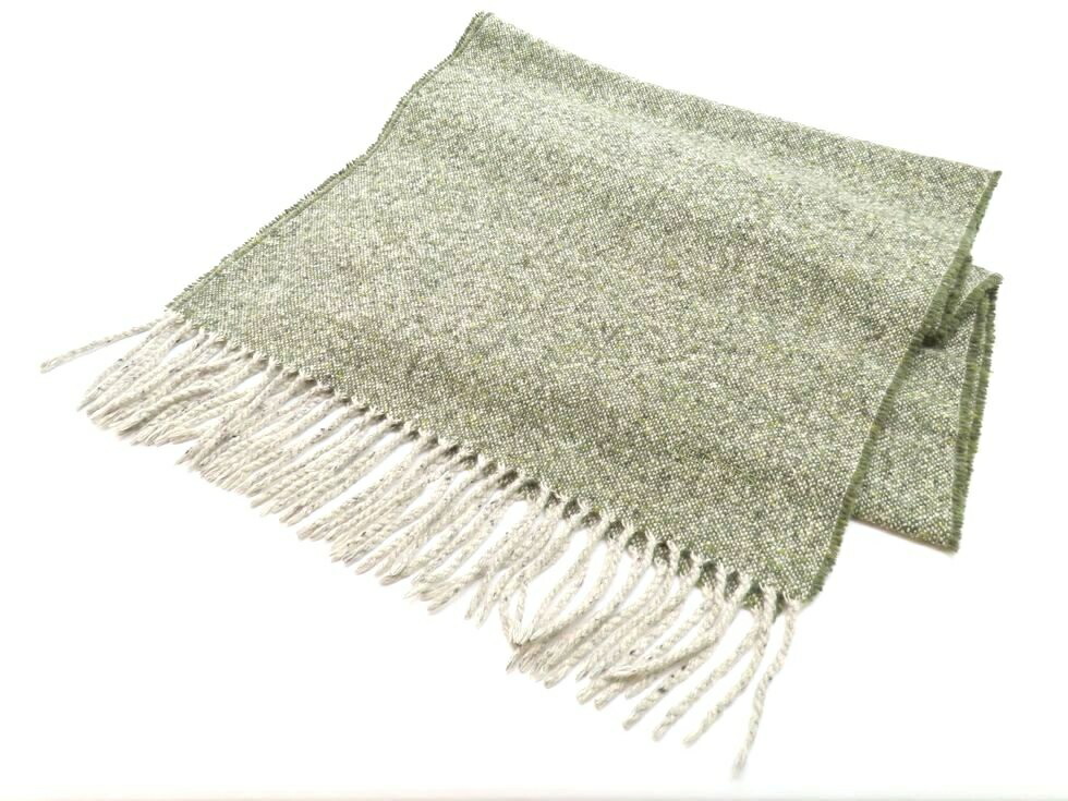 エルメス カシミア100% グリーン系 ロゴマフラー【池袋店】【中古】