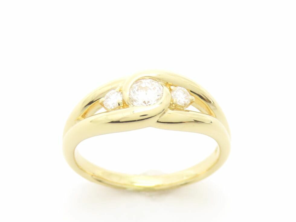 K18YG ダイヤモンド0.36/0.11ct リング #13.5【池袋店】【中古】