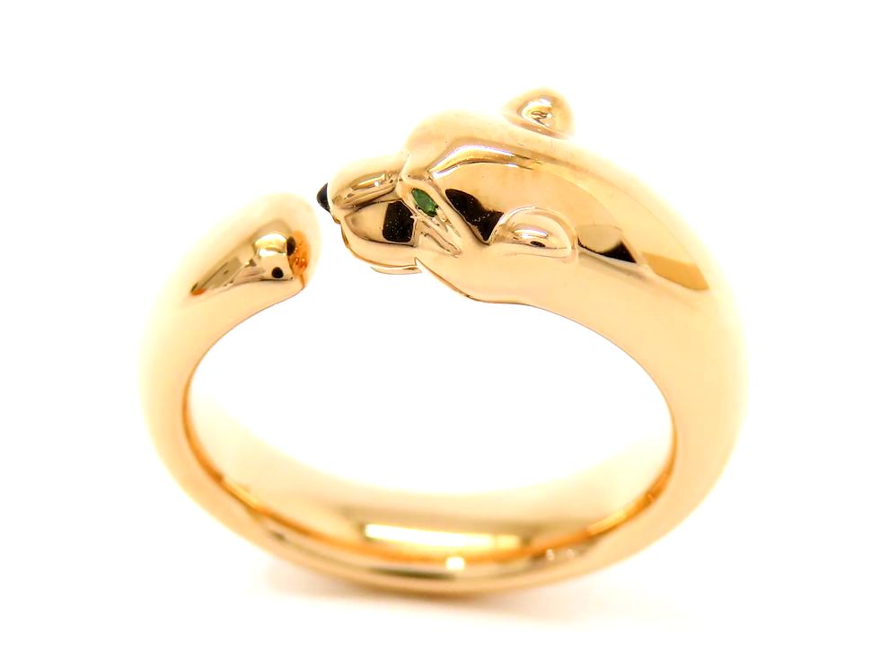 楽天市場】カルティエ K18WG ホークアイ サントスデュモン リング ＃53