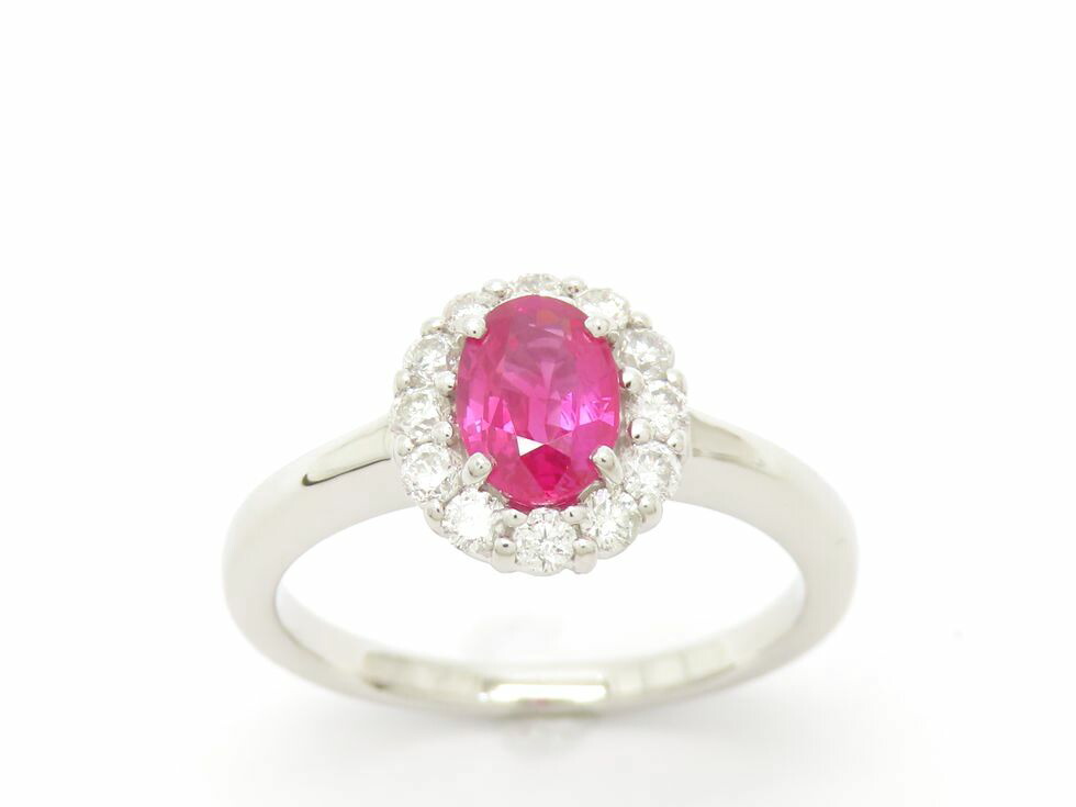 【新着】Pt900 ルビー0.95ct ダイヤモンド0.40ct リング #14【池袋店】【中古】