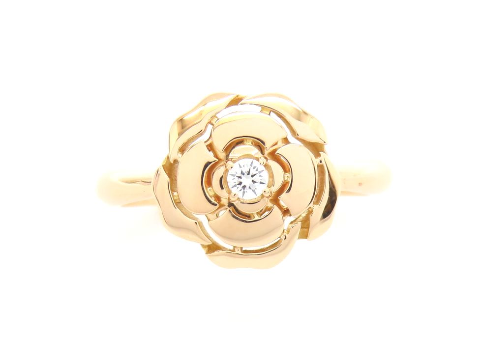 シャネル J11662 K18PG ダイヤモンド (ct刻無) カメリア コレクション リング #47 【池袋店】【中古】