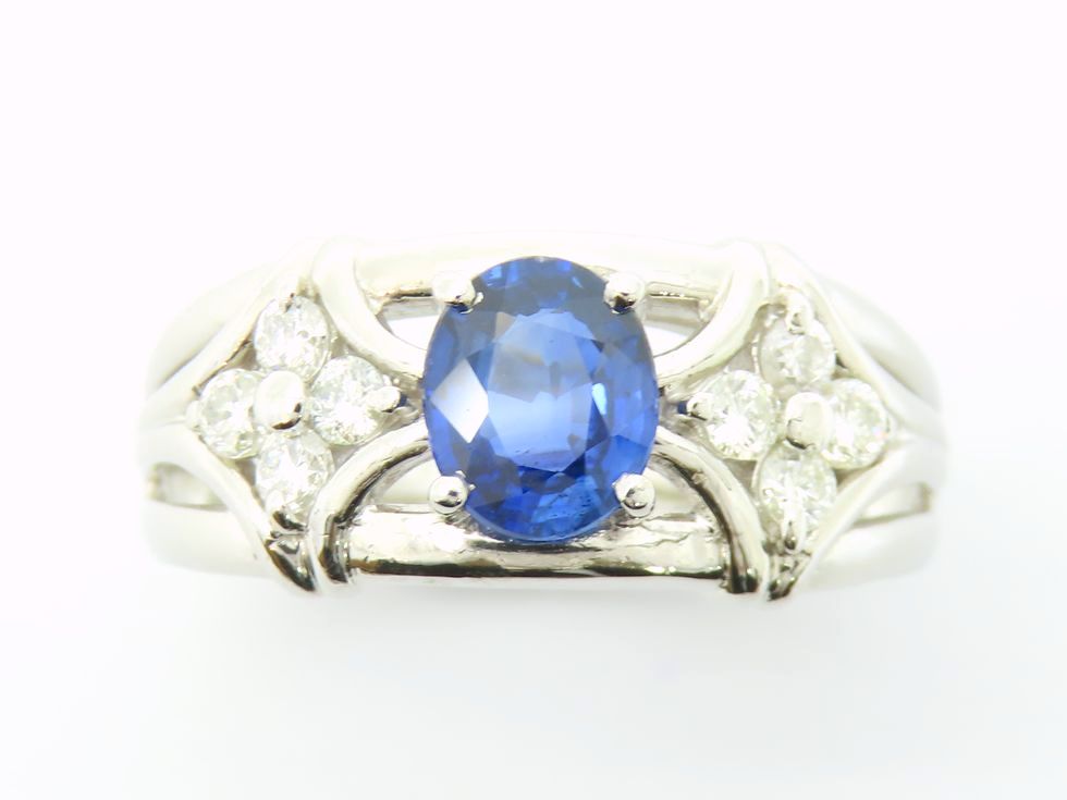 Pt900 ブルーサファイア 0.95ct ダイヤモンド 0.32ct リング #12.5【池袋店】【中古】｜質 セキネ