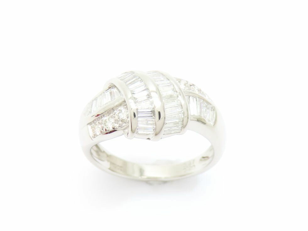 Pt900 メレダイヤ0.94ct/0.20ct リング #16【池袋店】【中古】
