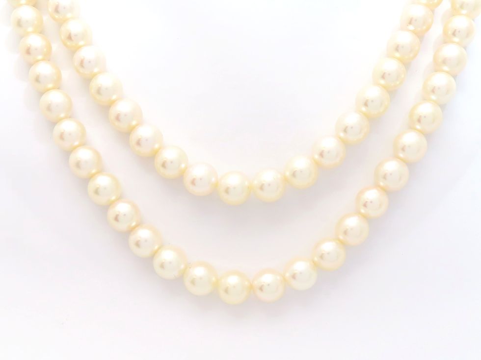 SVクラスプ アコヤ真珠9.0~9.5mm 2連 パール ネックレス 【池袋店】【中古】|質 セキネ