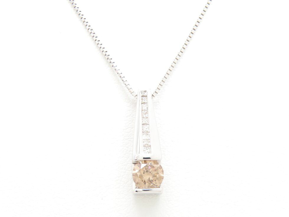 K18WG ブラウンダイヤモンド/メレダイヤ0.60ct ネックレス【池袋店】【中古】|質 セキネ