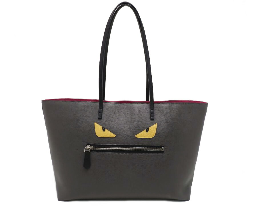 FENDI モンスター バグズアイ ナイロン×レザー トートバッグ FENDI フェンディ モンスター バグズ トートバッグ ハンドバッグ