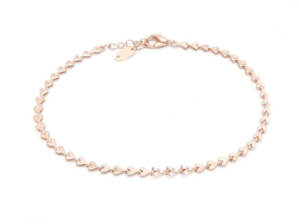 スタージュエリー K18pg ダイヤ0 05ct ハート チェーン ブレスレット 新宿店 中古 新着 Antaraglobal Org