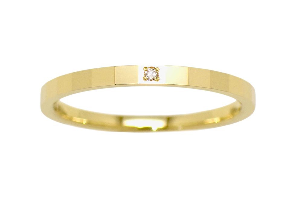 4℃ K18YG 1Pメレダイヤ デザイン リング ＃10【新宿店】【中古】