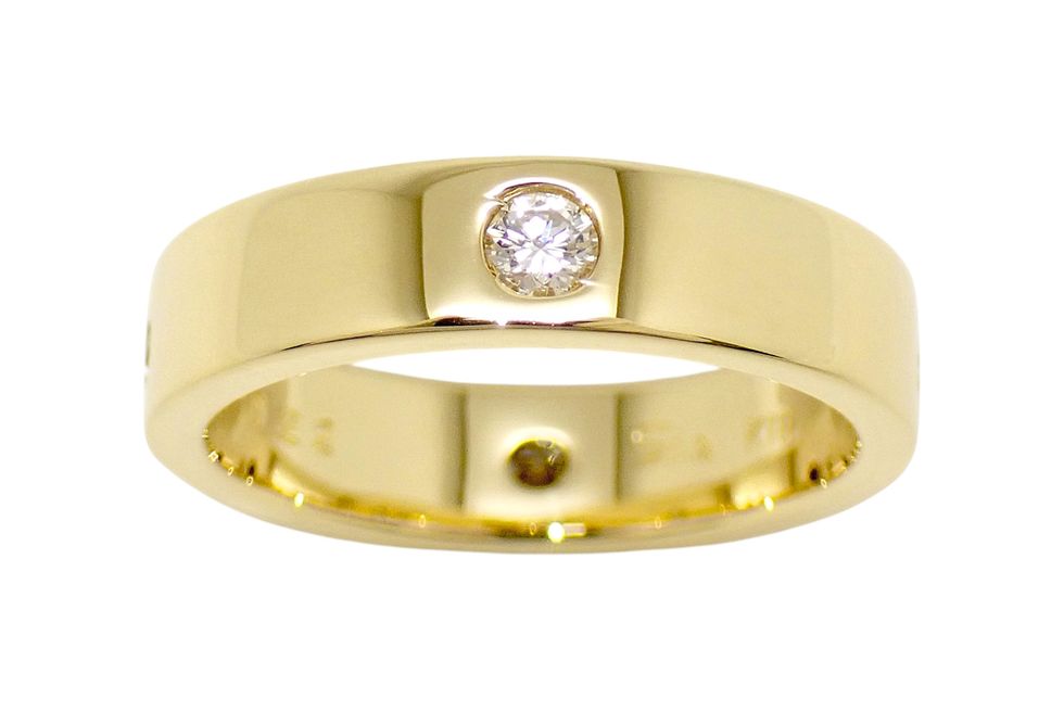スタージュエリー K18YG 4Pダイヤ0.22ct デザイン リング ＃9【新宿店】【中古】｜質 セキネ