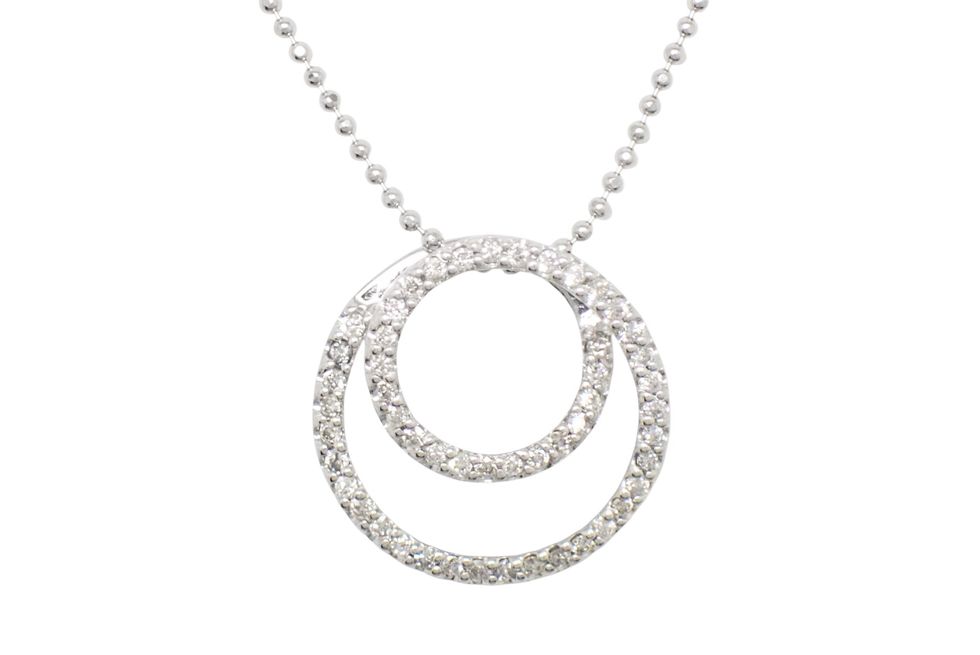 K18WG メレダイヤ0.25ct デザイン ネックレス 【新宿店】【中古】【新着】