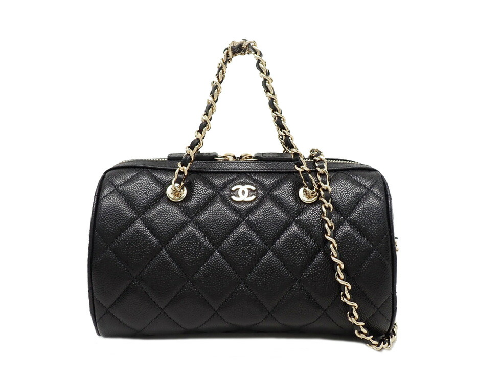 シャネル AP4474 キャビアスキン ブラック×GD金具 マトラッセ タイムレスクラシック 2WAYバッグ【新宿店】【中古】【新着】