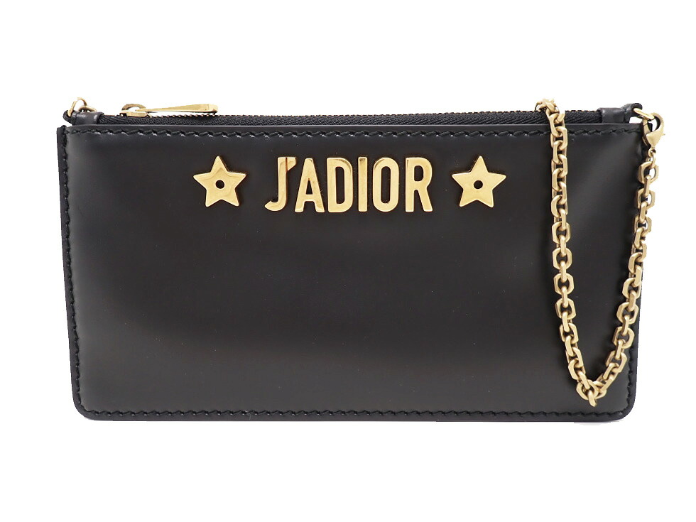 クリスチャンディオール レザー ブラック×GD金具 J’ADIOR チェーンショルダーバッグ【新宿店】【中古】