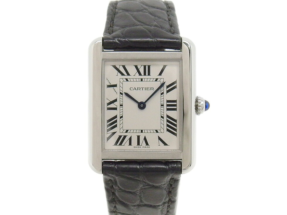 カルティエ W5200005 貯蔵タンクソロSM SS 革三尺帯 石英 レディース 時辰儀 【新宿店】【中古】【新着】
