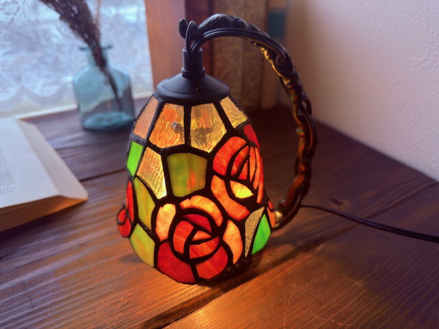 楽天市場】☆ステンドグラスランプシェード フラワー ステンドグラス