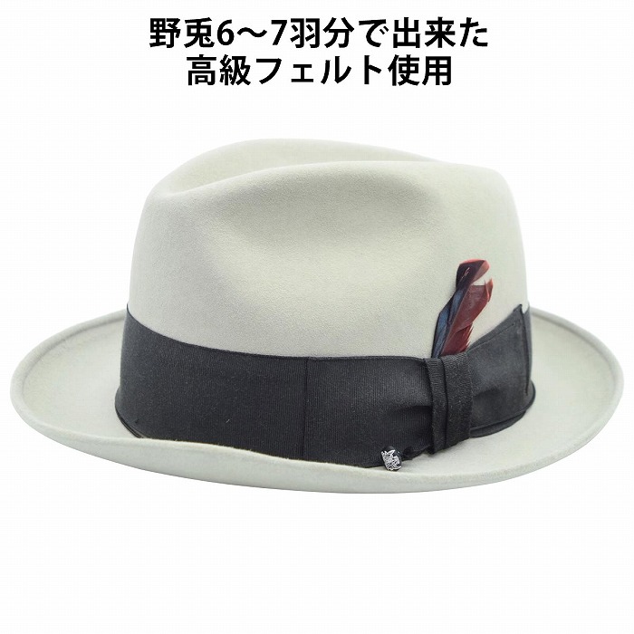 中折ハット メンズ 秋冬 ノックス レディース 中折れハット KNOX ウール ライトグレー 紳士 婦人 ギフト 男女兼用 帽子 KI300【対応 送料無料】
