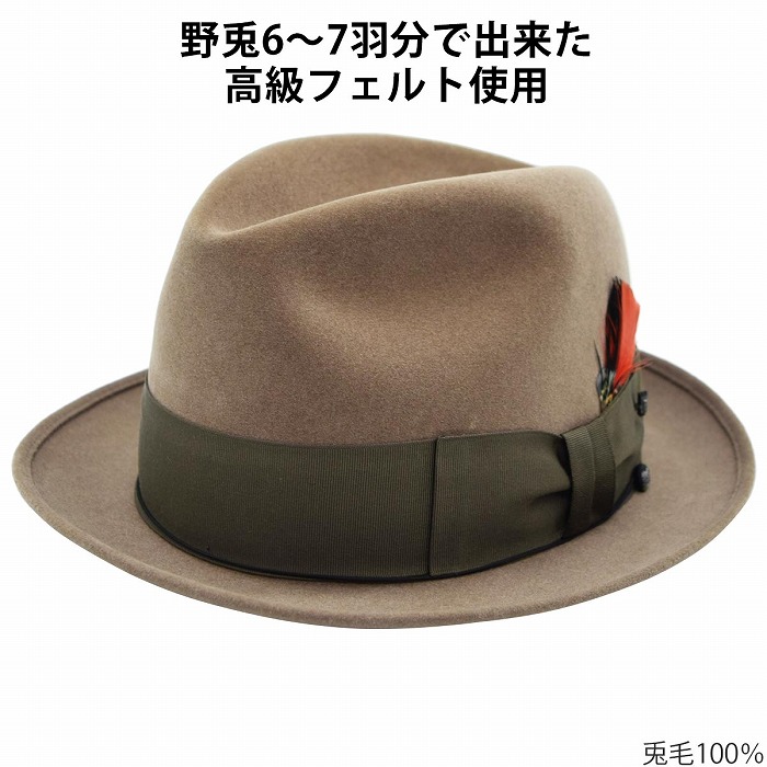 ノックス メンズ レディース 中折れハット KNOX おしゃれ ブラウン 茶 紳士 婦人 ギフト 帽子 秋冬 KL355-2【対応 送料無料】