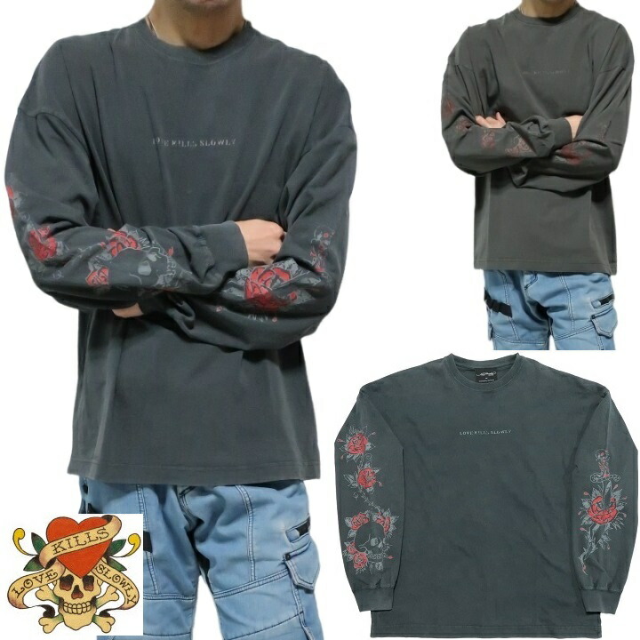 楽天市場】エド ハーディー 長袖Tシャツ 袖プリント ED HARDY アメカジ