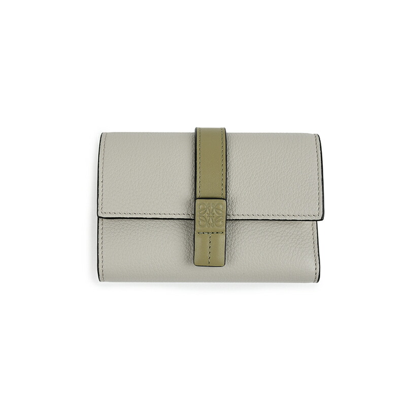 LOEWE ロエベ 三つ折り財布 トープ アナグラム本革