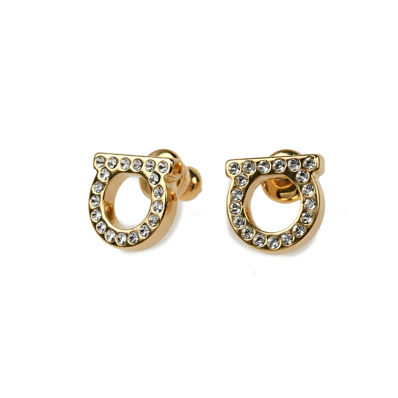 Ferragamo ピアス レディース GANCINO CRYSTAL 760123-696576 Gancini crystals earrings - S - Women | Ferragamo