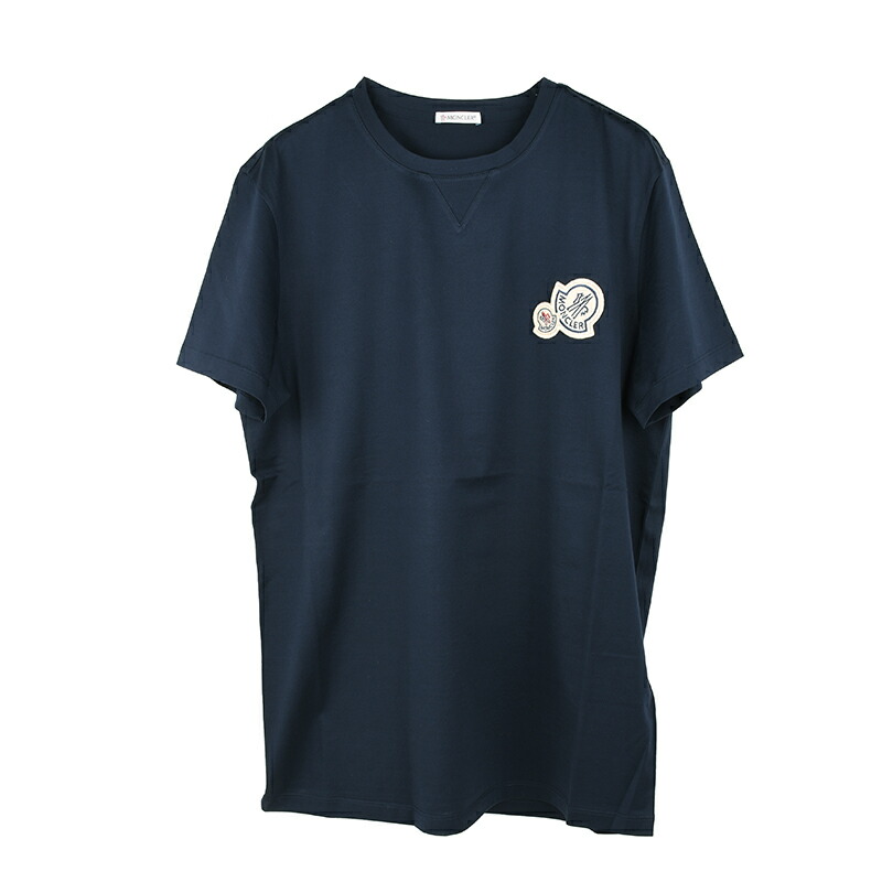 【美品・鑑定済み】モンクレール☆ダブルワッペンロゴ入り入手困難Tシャツ/2854 美品・鑑定済み】モンクレール☆ダブルワッペンロゴ入り入手困難
