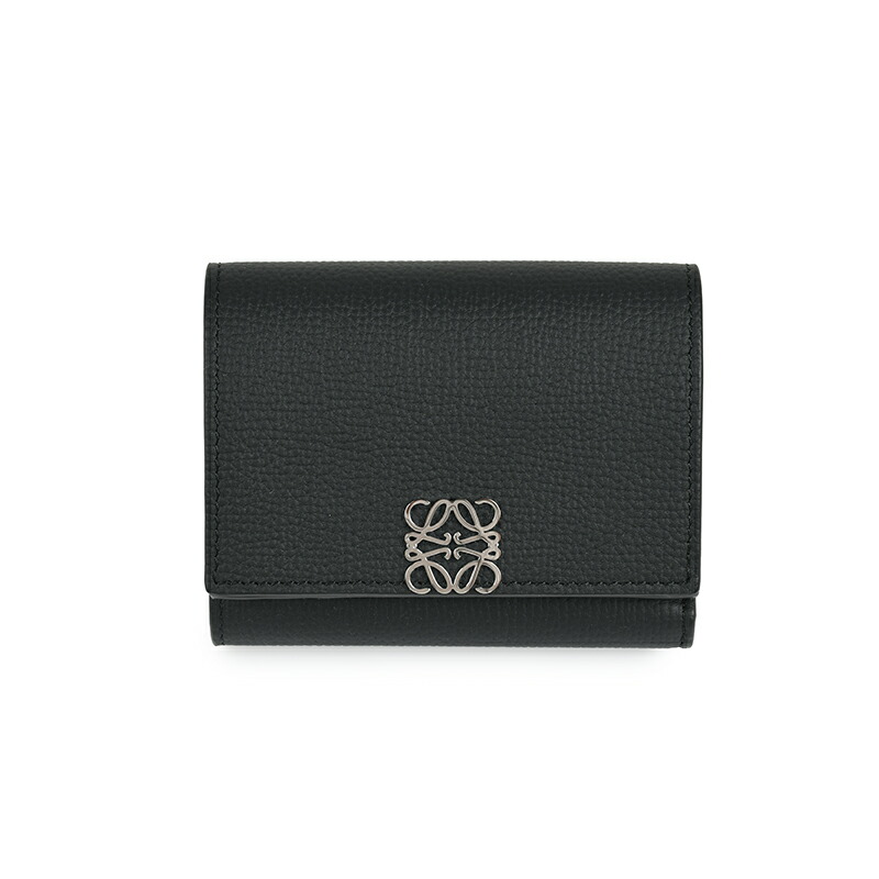 美品❤LOEWE ブラック 三つ折り財布 美品】LOEWE 三つ折り財布 ブラック - メルカリ